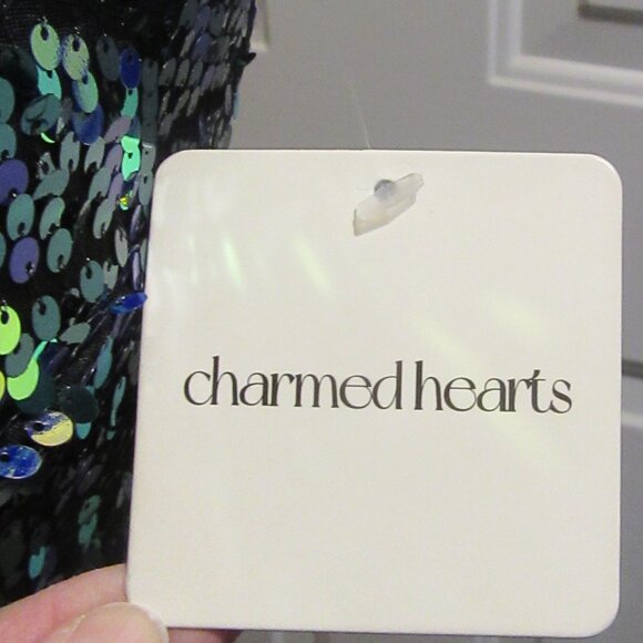 NWT Strapless Iridescent Sequin Charmed Hearts Body-Con Dress XL - Picture 8 of 15